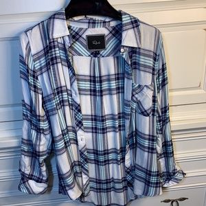 Rails Blue and White Flannel